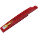 LEGO Red Slope 1 x 8 Curved with Plate 1 x 2 with White and Yellow Flame (Right) Sticker (13731)