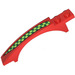 LEGO Red Slope 1 x 8 x 1.6 Curved with Arch with Green and Lime Checkered (Left) Sticker (50967)