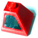 LEGO Rood Helling 2 x 2 (45°) Hoek met Zwart Lucht Intake Links Sticker (3045)