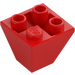 LEGO Rojo Con pendiente 2 x 2 (45°) Invertido (3676)