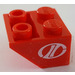 LEGO Rood Helling 2 x 2 (45°) Omgekeerd met &#039;LT&#039; logo Sticker met platte afstandsring eronder (3660)