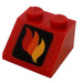 LEGO Red Slope 2 x 2 (45°) with Red Orange and Yellow Flames (3039)