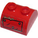 LEGO rouge Pente 2 x 2 Incurvé avec 2 Goujons sur Haut avec Panneau et 3 Screws Autocollant (30165)