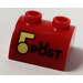LEGO Rood Helling 2 x 2 Gebogen met 2 Studs Aan Top met POST Sticker (30165)