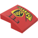 LEGO Red Slope 2 x 2 Curved with Red Vent, UPS Logo and Yellow Eye Sticker (15068)