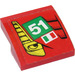 LEGO Red Slope 2 x 2 Curved with Yellow Eye, &quot;51&quot; and Italian Flag Sticker (15068)