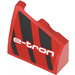 LEGO Rood Helling 2 x 2 x 0.6 Gebogen Hoekig Rechts met ‘e-tron’ en Zwart Strepen Sticker (5093)