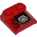 LEGO Rojo Con pendiente 2 x 2 x 0.7 Curvo con &#039;6&#039; sin extremo curvado (41855 / 42320)