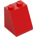 LEGO Red Slope 2 x 2 x 2 (65°) with Bottom Tube (3678)