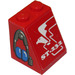 LEGO Red Slope 2 x 2 x 2 (65°) with Headset and White Eagle Facing Left Sticker without Bottom Tube (3678)
