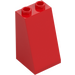 LEGO Red Slope 2 x 2 x 3 (75°) Hollow Studs, Rough Surface (3684 / 30499)