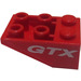 LEGO Red Slope 2 x 3 (25°) Inverted with &#039;GTX&#039; Sticker without Connections between Studs (3747)