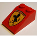 LEGO rot Steigung 2 x 3 (25°) mit Ferrari Logo mit rauer Oberfläche (3298)