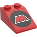 LEGO Red Slope 2 x 3 (25°) with MTron Logo with Rough Surface (3298)