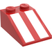 LEGO Red Slope 2 x 3 (25°) with White Stripes with Rough Surface (3298)