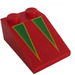 LEGO Red Slope 2 x 3 (25°) with Yellow Bordered Green Triangles with Rough Surface (3298 / 83264)