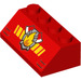 LEGO Rosso Pendenza 2 x 4 (45°) con Fuoco logo con superficie liscia (3037 / 30695)