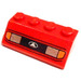 LEGO Rood Helling 2 x 4 (45°) met Headlights en Zwart Lines Patroon met ruw oppervlak (3037 / 82929)