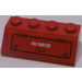 LEGO Red Slope 2 x 4 (45°) with &quot;OIL/WATER&quot;, Flap Sticker with Rough Surface (3037)