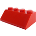 LEGO Rood Helling 2 x 4 (45°) met glad oppervlak (3037)