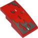 LEGO Red Slope 2 x 4 Curved with Dark Stone Gray, Dark Tan, Red and White Patches Sticker (93606)