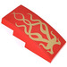 LEGO Red Slope 2 x 4 Curved with Golden Ornaments Sticker (93606)