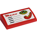 LEGO Red Slope 2 x 4 Curved with &quot;Menu&quot;, Hot Dog and Salad Sticker with Bottom Tubes (88930)