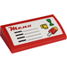 LEGO Rood Helling 2 x 4 Gebogen met &quot;Menu&quot;, Ice Aan een Stok, Chalice en Mok Sticker met buizen aan de onderzijde (88930)