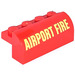 LEGO Red Slope 2 x 4 x 1.3 Curved with &#039;Airport Fire&#039; Sticker (6081)