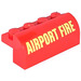 LEGO rouge Pente 2 x 4 x 1.3 Incurvé avec &#039;Airport Feu&#039; Autocollant (6081)