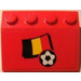 LEGO rot Steigung 3 x 4 (25°) mit Belgian Flagge und Football Aufkleber (3297)