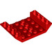 LEGO rot Steigung 4 x 6 (45°) Doppelt Invertiert mit Open Center mit 3 Löchern (30283 / 60219)