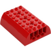 LEGO Czerwony Nachylenie 6 x 8 x 2 Zakrzywiony Podwójnie (45411 / 56204)