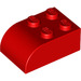 LEGO rot Steigung Backstein 2 x 3 mit Gebogenes Oberteil (6215)