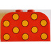 LEGO Red Slope Brick 2 x 4 x 2 Curved with Orange Dots Pattern (4744)