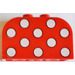 LEGO Rojo Con pendiente Ladrillo 2 x 4 x 2 Curvo con Blanco Dots (4744 / 82362)