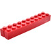 LEGO Červená Slotted Kostka 2 x 10 (1 Slot)