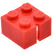 LEGO Red Slotted Brick 2 x 2 (1 Slot)