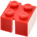 LEGO rouge Slotted Brique 2 x 2 sans tubes internes, 2 encoches opposées