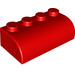 LEGO Rood Soft Steen 2 x 4 met Gebogen bovenkant (50855)
