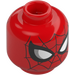 LEGO Red Spider-Man Head with Large White and Silver Eyes (Recessed Solid Stud) (3626 / 78941)