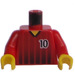 LEGO rot Sport Torso mit Soccer Shirt mit Number 10 auf Vorderseite und Der Rücken (973)