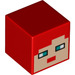 LEGO Red Square Minifigure Head with Alex - Farmhand Face (19729 / 78772)