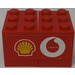 LEGO rot Stickered Assembly mit Shell und Vodafone Logo (Links)