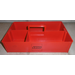 LEGO Red Storage Tray with Retractable Handle and Reinforced Short Sides, with Studs on Bottom and with LEGO Logo