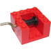 LEGO Red String Reel Winch 4 x 4 x 2 with Black Drum and Metal Handle