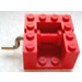 LEGO Red String Reel Winch 4 x 4 x 2 with Red Drum and Metal Handle