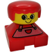 LEGO Red Stripe Overalls and Red Hair Duplo Figure