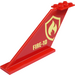 LEGO Red Tail 12 x 2 x 5 with Fire Logo and &#039;FIRE-10&#039; on Both Sides Sticker (18988)