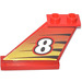 LEGO rouge Queue 4 x 1 x 3 avec tigre Rayures et Number 8 La gauche Autocollant (2340)